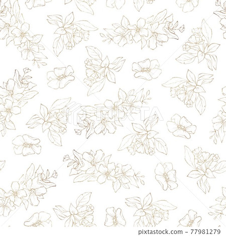Gold Loop Spring Pattern Seamless pattern. Gold outlines of spring... - Stock Illustration ...