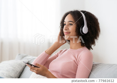 Audio app, modern devices in spare time during covid-19 quarantine at home, be safe 77981612