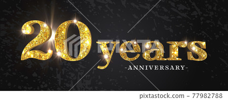 20 years anniversary vector icon, symbol, logo. Graphic background 77982788