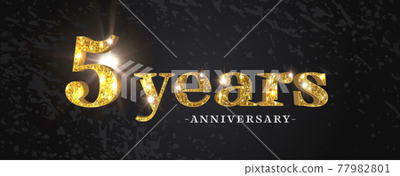 5 years anniversary vector icon, symbol, logo. Graphic background 77982801