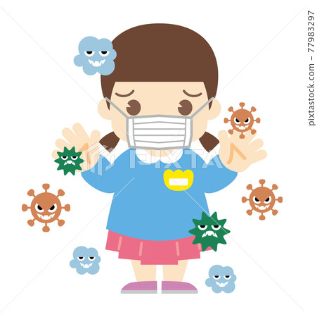 Girl in trouble with germs (without hat) 77983297