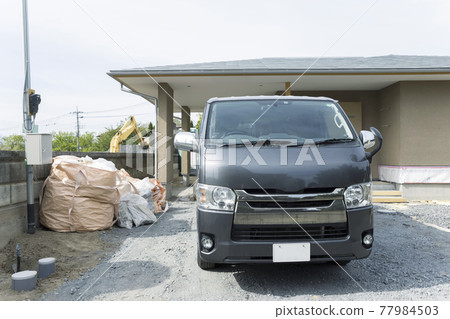 House under construction, work platform and bag House under construction, work platform and bag 77984503