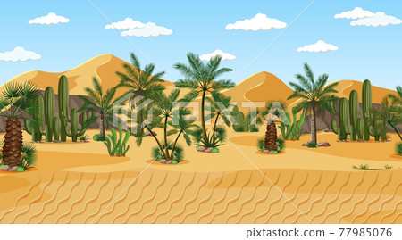 Desert forest landscape at day time scene 77985076