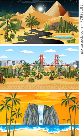 Set of different nature horizontal scenes 77985193