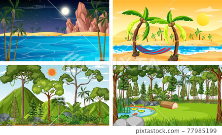 Four different nature horizontal scenes Four different nature horizontal scenes 77985199