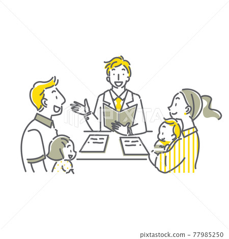 家人從穿西裝的男人那裡得到解釋 家人從穿西裝的男人那裡得到解釋 77985250