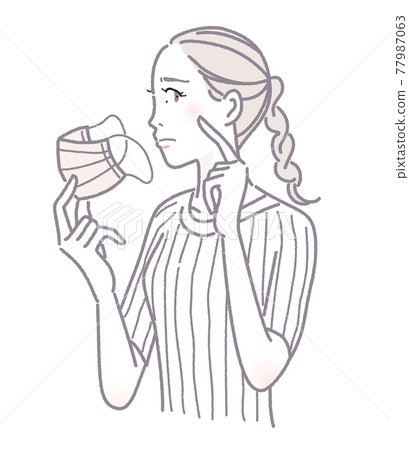 女人患皮膚粗糙的面具 女人患皮膚粗糙的面具 77987063