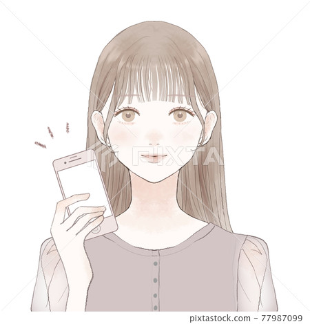 拿著智能手機的婦女 拿著智能手機的婦女 77987099