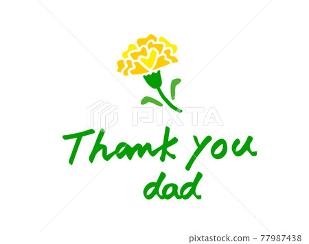 Cute flower Father's Day Carnation Thank you June / Hand-drawn illustration material 77987438