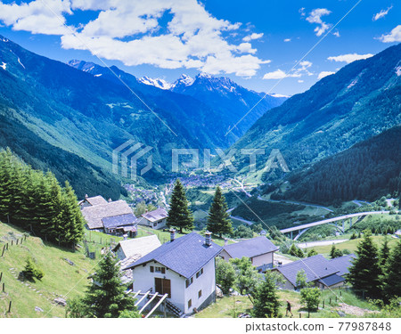 Villages and mountains near Bellinzona Villages and mountains near Bellinzona 77987848