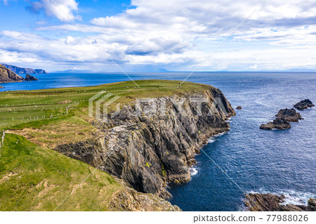 Aerial view of Malin Beg - County Donegal, Ireland 77988026
