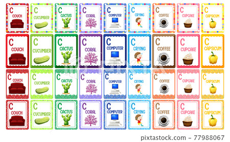 Letter C alphabet flashcard set Letter C alphabet flashcard set 77988067