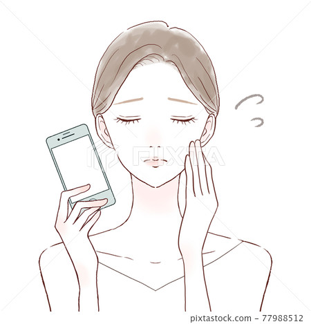 A woman in need with a smartphone A woman in need with a smartphone 77988512