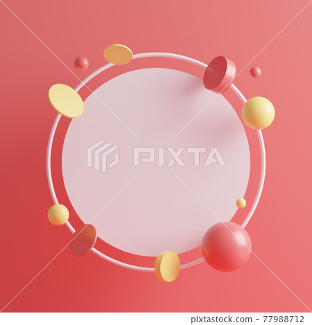 3d illustration of an empty decorative round frame 3d illustration of an empty decorative round frame 77988712