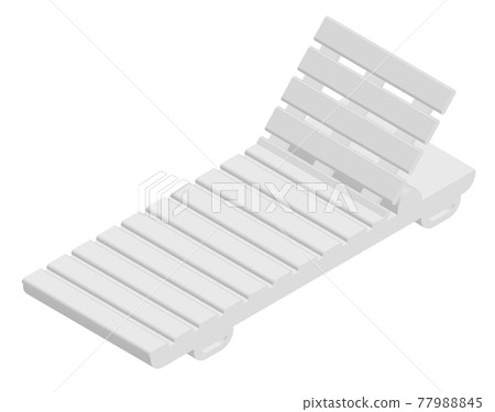 isometric sun lounger. Lounge chair on beach. Sunbathing by sea. Summer rest. 3D vector isometric sun lounger. Lounge chair on beach. Sunbathing by sea. Summer rest. 3D vector 77988845
