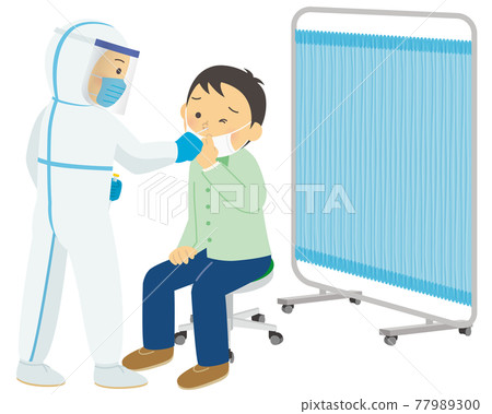 Men undergoing PCR testing 77989300