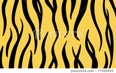 Background material of simple tiger pattern: 2022 zodiac, tiger / tiger pattern-yellow x black 77989484