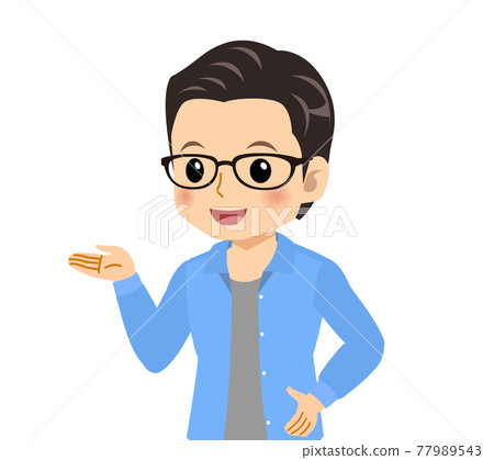 一個清爽的戴眼鏡的年輕人 77989543