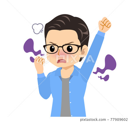 一個清爽的戴眼鏡的年輕人 一個清爽的戴眼鏡的年輕人 77989602