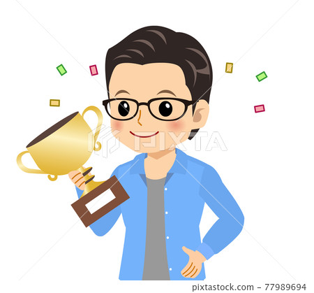 一個清爽的戴眼鏡的年輕人 77989694