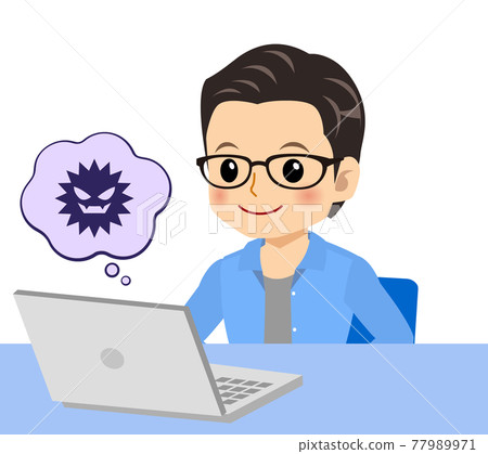 一個清爽的戴眼鏡的年輕人 一個清爽的戴眼鏡的年輕人 77989971