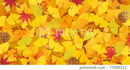 Autumn vector illustration background of ginkgo, autumn leaves and pine cones (fallen leaves, acorns, carpet) Autumn vector illustration background of ginkgo, autumn leaves and pine cones (fallen leaves, acorns, carpet) 77990512