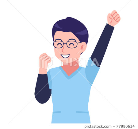 Young nurse man with glasses 77990634
