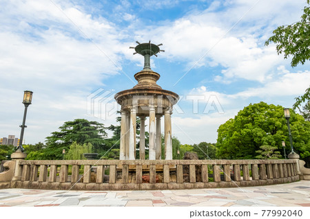 鶴舞公園的象徵噴泉塔 愛知縣名古屋市 照片素材 圖片 圖庫 鶴舞公園的象徵噴泉塔 愛知縣名古屋市 照片素材 圖片 圖庫