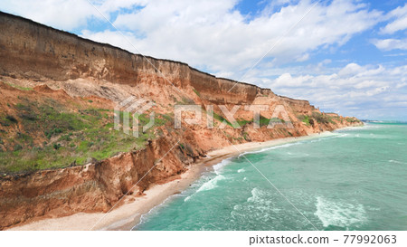 The Black Sea coast near the village of Sanzheyka in Odessa region, Ukraine The Black Sea coast near the village of Sanzheyka in Odessa region, Ukraine 77992063