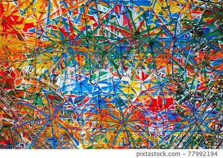 abstract artistic glitch color umbrellas background abstract artistic glitch color umbrellas background 77992194