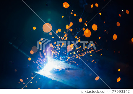 artistic welding sparks light, industrial background artistic welding sparks light, industrial background 77993342