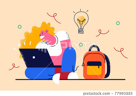 Having creative ideas and freelance concept. Having creative ideas and freelance concept. 77993885