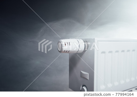 heating radiator with warm steam heating radiator with warm steam 77994164
