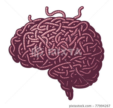 Human brain consist of disorderly interlacing earthworms 77994267