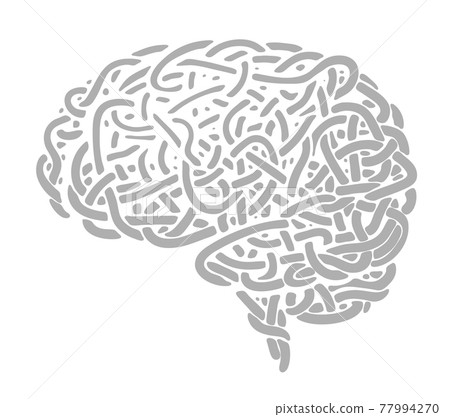 Human brain consists of disorderly interlacing lines that look like noodles, cord, or wire 77994270