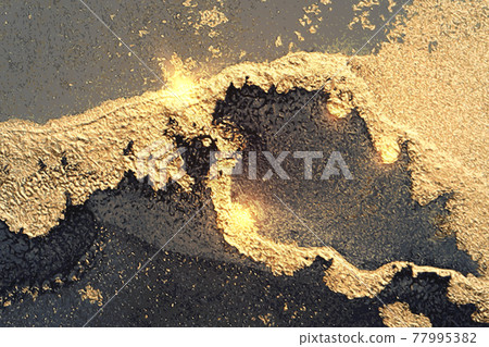 Dark blue, gray and gold abstract alcohol ink marble texture Dark blue, gray and gold abstract alcohol ink marble texture 77995382