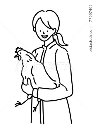 農業女孩，畜牧女孩，家禽養殖婦女，插圖 77997463