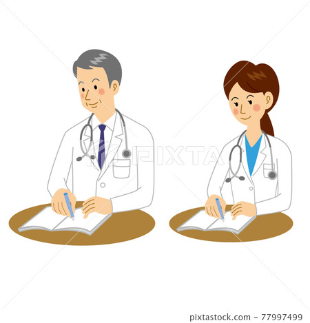 Doctor writing sentences - Stock Illustration [77997499] - PIXTA