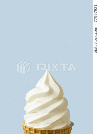 Soft serve ice cream close-up 77997921