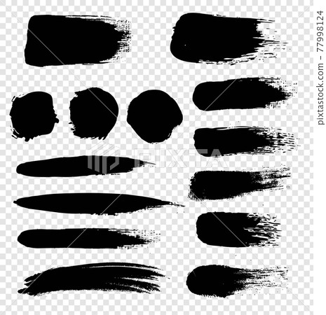 Black Blot Set With Transparent Background Black Blot Set With Transparent Background 77998124