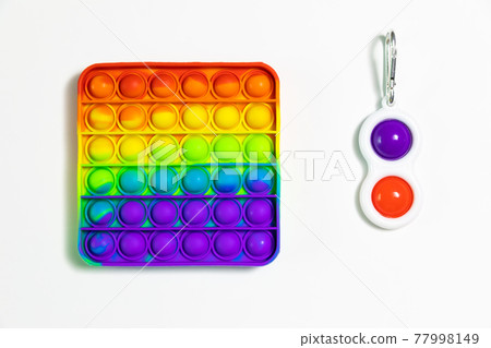 Pop It Simple Dimple - sensory anti-stress Fidget toys isolated white background 77998149