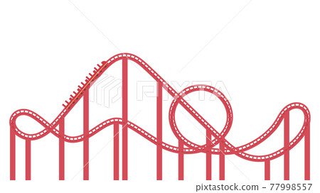 Roller coaster illustration_amusement park_flat 77998557