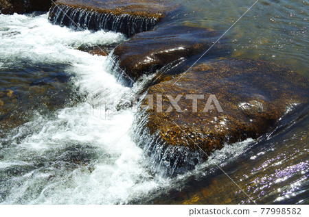 River weir stones and refreshing water flow River weir stones and refreshing water flow 77998582