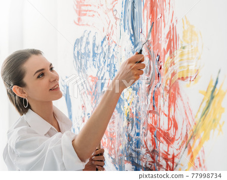 modern art creative interior decor woman painting modern art creative interior decor woman painting 77998734