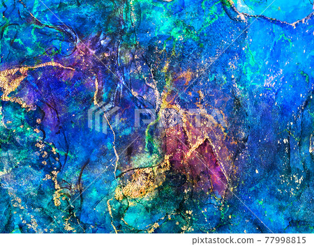 Ink, paint, abstract. Multicolor and gold abstract painting background. Alcohol ink modern abstract painting. Imitation marble. Handmade illustration. Ink, paint, abstract. Multicolor and gold abstract painting background. Alcohol ink modern abstract painting. Imitation marble. Handmade illustration. 77998815