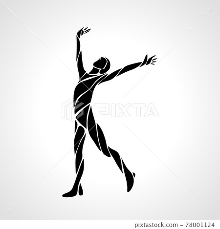Healthy Life Logo Arm raised silhouette vector illustration 78001124