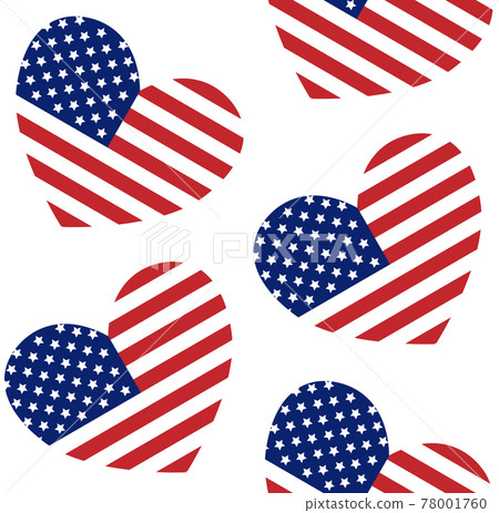Vector seamless pattern of flat the USA flag heart - Stock Illustration ...
