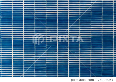 Blue rectangle mosaic tiles interior wall texture background. 78002065