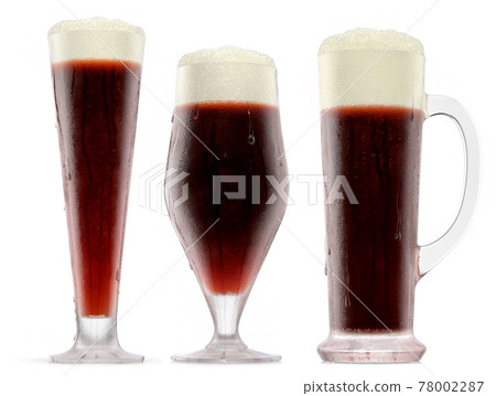Set of fresh beer in different mugs with bubble froth isolated on white. Set of fresh beer in different mugs with bubble froth isolated on white. 78002287