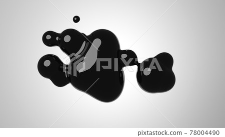 3D illustration of an abstract liquid shape. 3D illustration of an abstract liquid shape. 78004490